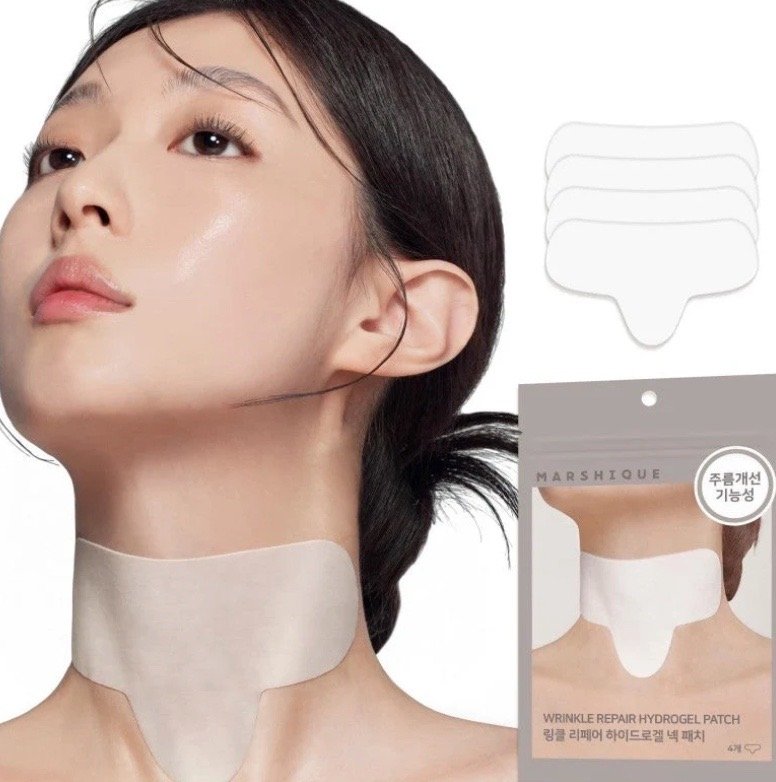 OLIVE YOUNG YY711 MARSHIQUE WRINKLE REPAIR HYDROGEL NNECK PATCH (4EA) (KR37.0)
