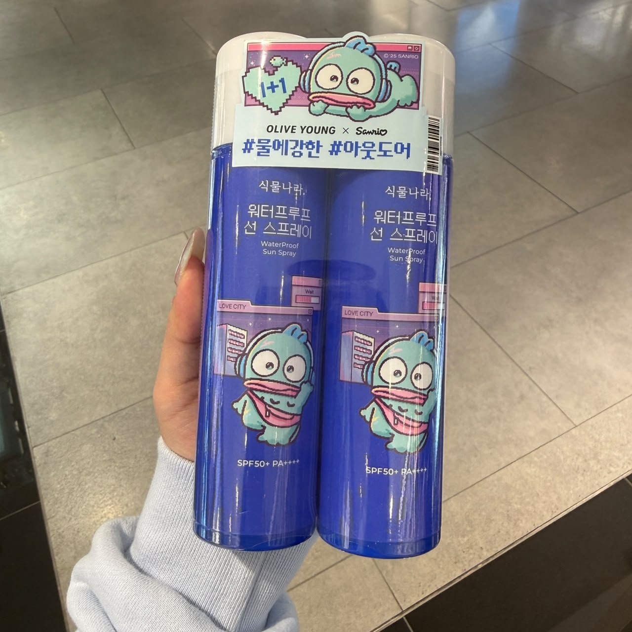 OLIVE YOUNG YY741 SHINGMULNARA WATERPROOF SUN SPRAY SPF50+ PA++++ (100ML+100ML) (KR39.0)